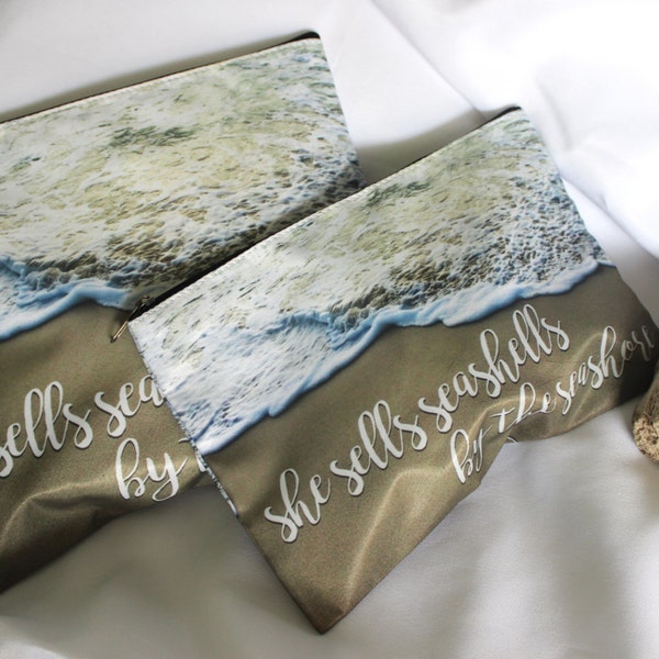 POLY-ZIP Photo Clutch -- She Sells Seashells