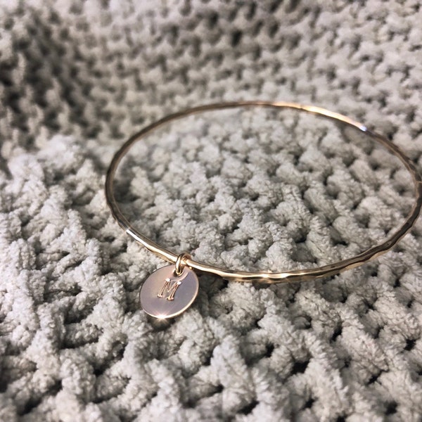 Initial Charm Bangle