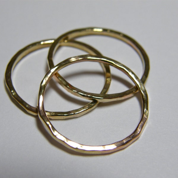 3 14kt Gold Filled Stackable Rings