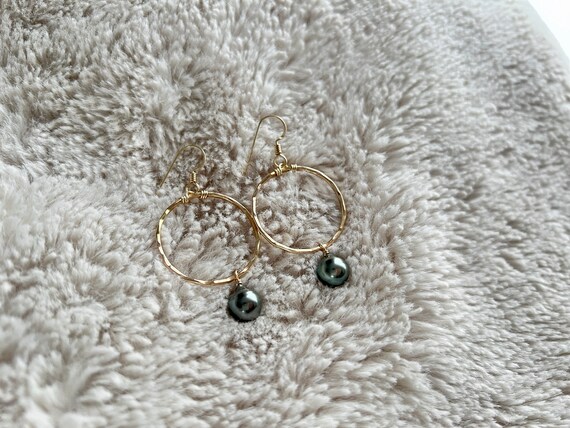 Lewalewa Tahitian Pearl Hoop Earrings