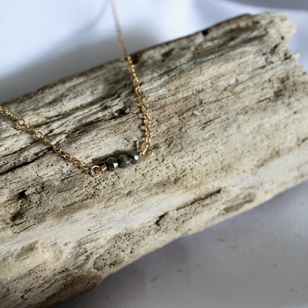 Triple Pyrite Necklace