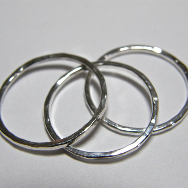 3 Sterling Silver Stackable Rings