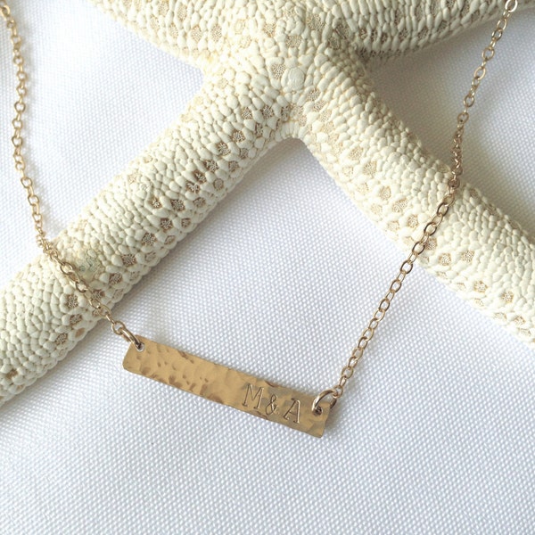 Custom Stamped Bar Necklace