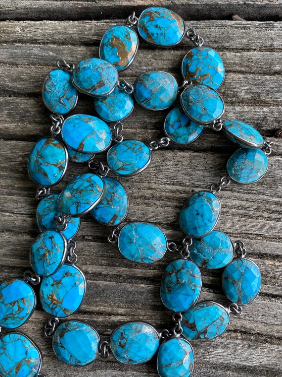 Turquoise bezel best sale necklace