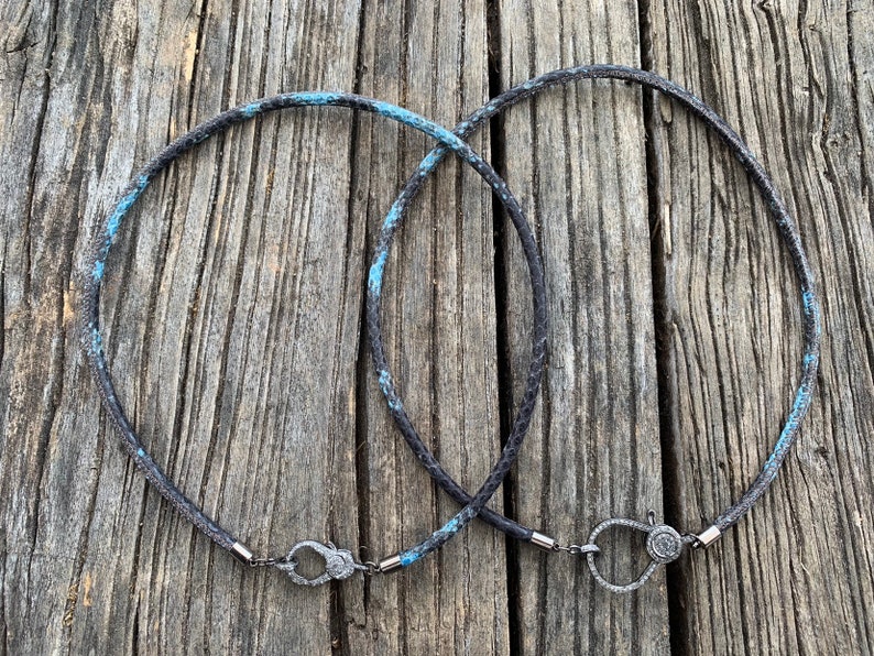 Snakeskin Choker with Large Pave Diamond Lobster Claw Clasp Etsy