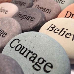 1 Custom Engraved 2&quot; Stone with YOUR Words or Names (2 lines, 12 characters/line)