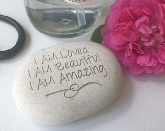 Anxiety Stone for Mental Health Support, Positive Affirmation Rock - Great Inspirational Encouragement Gift, Measuring Approx. 3" in Width