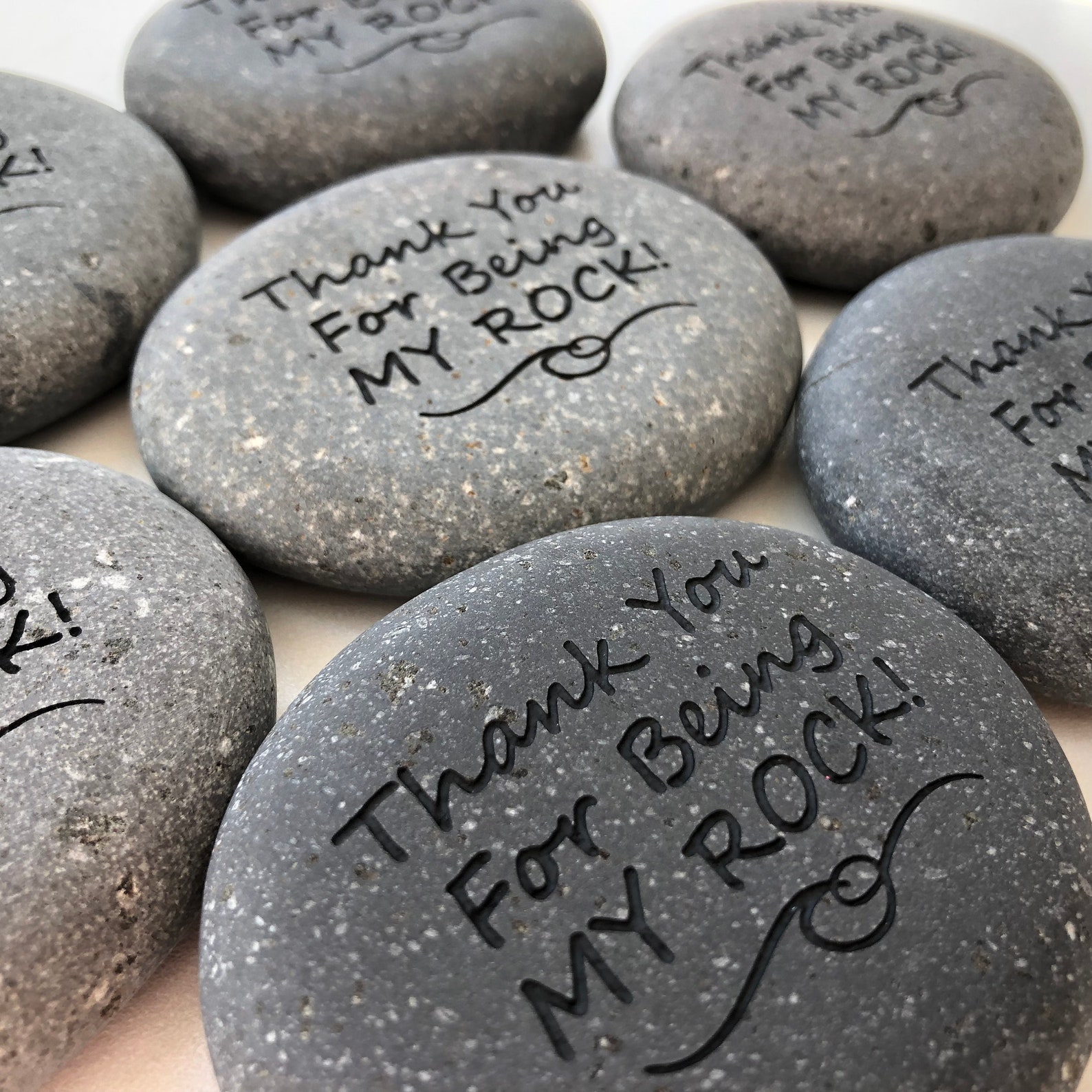 Thank You Rock Paperweight Gratitude Gift Rock Made of 100 Etsy