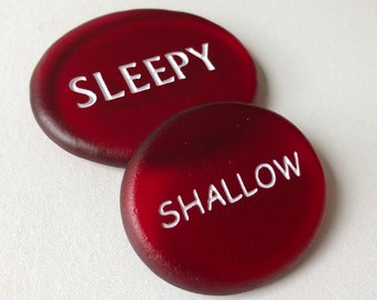 Cranberry Red Personalized Sea Glass, Engraved Beach Stones