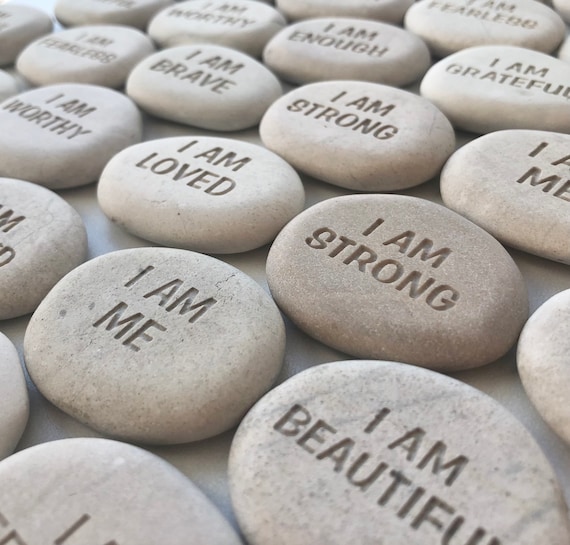 Affirmation Stones Positive Message - Great for Daily Affirmations for Women, Children and Adults