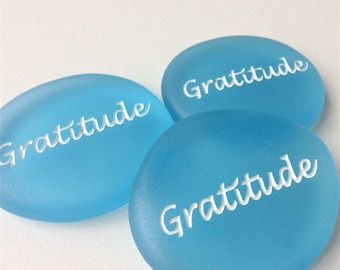 Light Blue Blue and White Personalized Sea Glass, Engraved Beach Stones