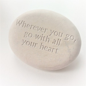 Custom Engraved Cream-White Stone with YOUR Message