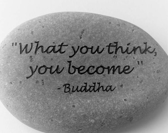 Custom Gray Rock Engraved with YOUR Message in Black