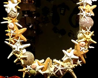 Large STARFISH Seashell Coastal Beach MIRROR Cottage Boho CUSTOM Hall Wall Livingroom Dining Office Commercial Residental