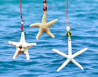 Authentic STARFISH Fan Light Pull Chain Beach Coastal Decor Ornament Window Charm Keychain