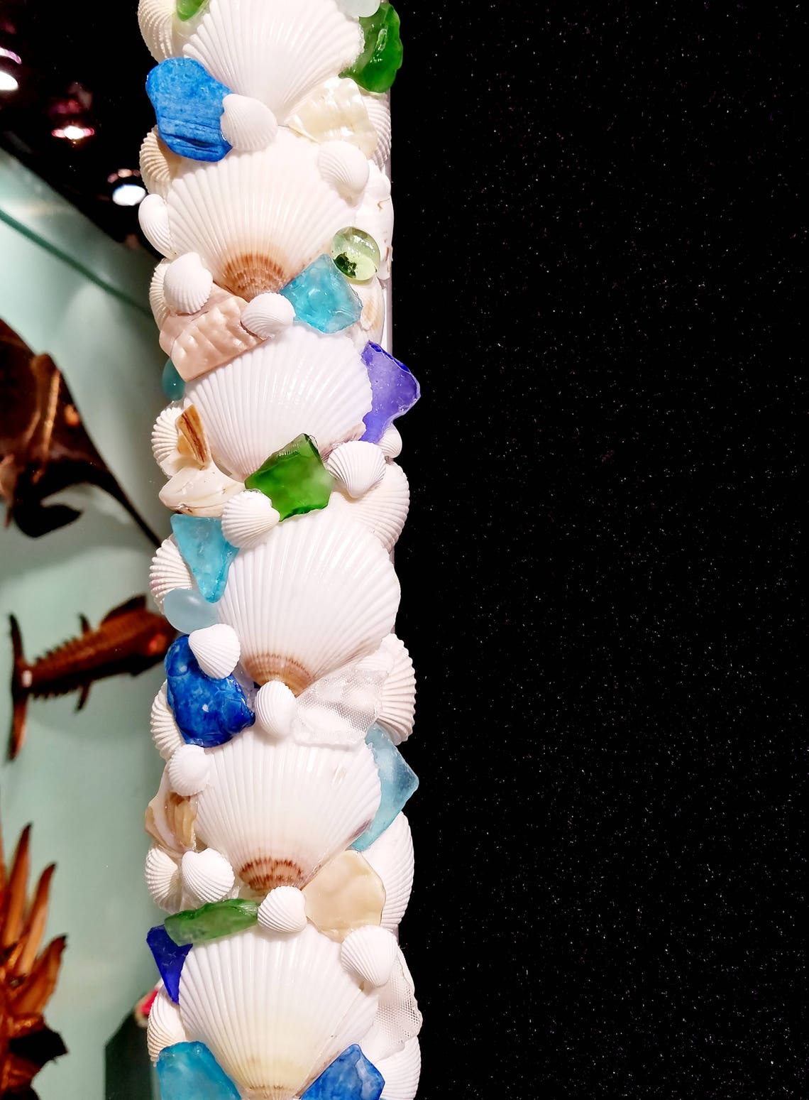 Coastal Beach Large Wall Mirror Decor Sea Glass White Seashell Etsy