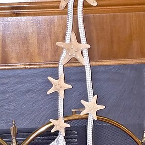 Natural Starfish Hanging Wall Rope Garland Swag Door Window Curtain Decoration Wreath Coastal Ocean Net Knot Beach Decor Photo Prop image 5