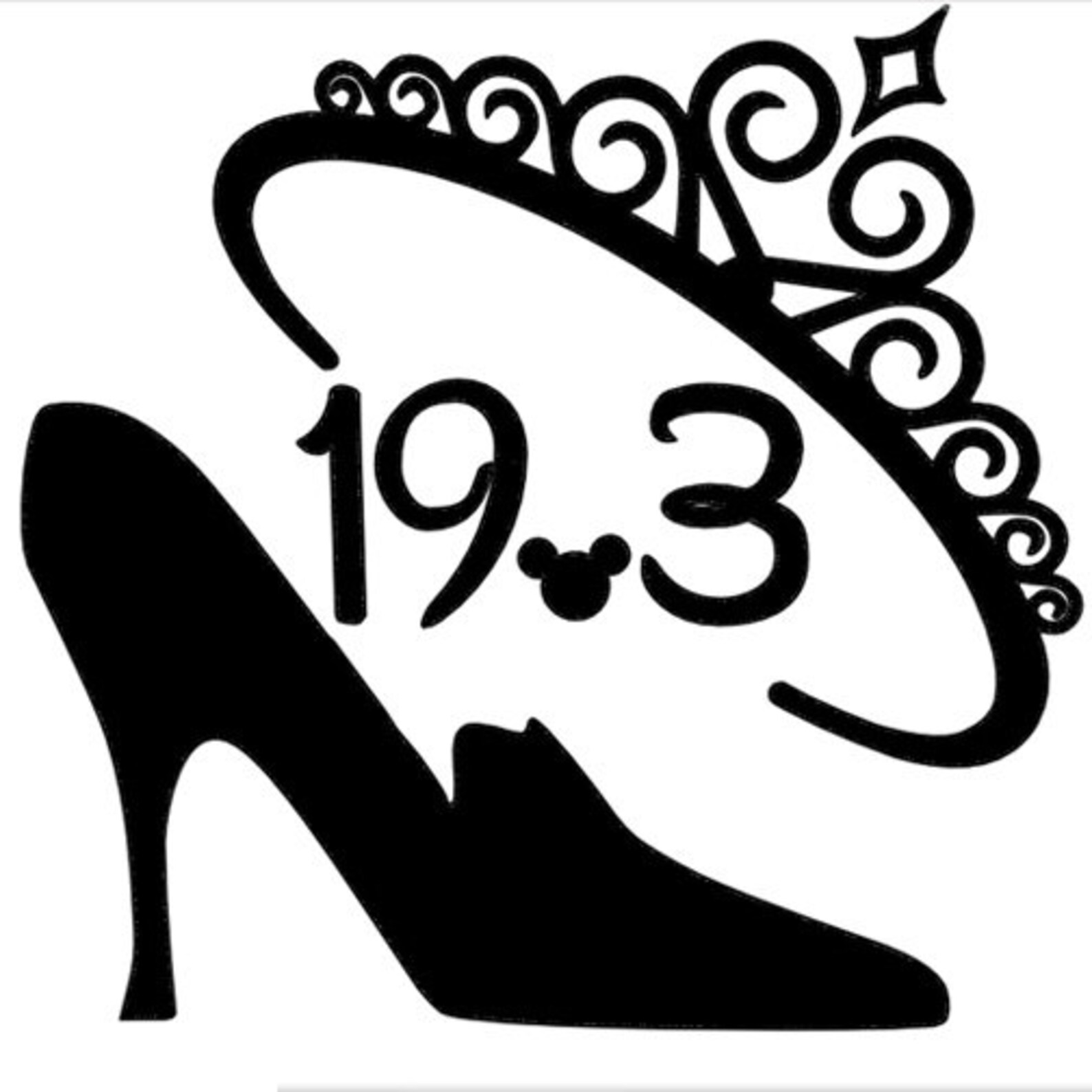 Shoe and Crown Glass Slipper Challenge Inspired Vinyl Decal Etsy
