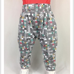 Sewing pattern for babies and toddler harem pants, PANDA Pants digital pdf sewing pattern sizes 3+ months to 6 years. ENGLISH ONLY!!