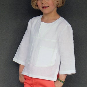 Kids casual shirt pdf sewing pattern-Kieran Shirt-size 2 to 12 years-Easy to sew pattern. ENGLISH  ONLY!!