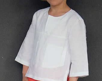 Kids casual shirt pdf sewing pattern-Kieran Shirt-size 2 to 12 years-Easy to sew pattern. ENGLISH  ONLY!!