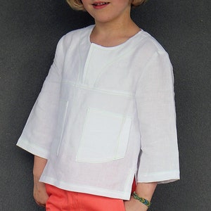 Boys shirt pdf sewing pattern-Kieran Shirt-kids summer casual shirt-size 2 to 12 years-Easy to sew pattern. ENGLISH ONLY!!