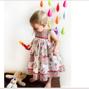 Baby dress sewing pattern, girls dress pattern sizes 6-9 months to 8 years DAISY SUNDRESS by Felicity Patterns. English Instructions Only!!