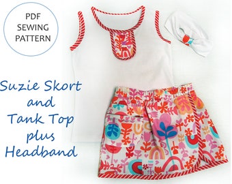 The Suzie Skort/shorts Pdf Sewing Pattern for Girls 2 to 14 | Etsy Canada
