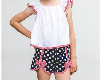 Girl's shorts PDF sewing pattern, sizes 2 to 14, GIDGET SHORTS.