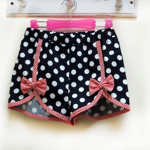 Cute shorts PDF sewing pattern, GIDGET shorts  girl's shorts sizes 2 to 14 years.