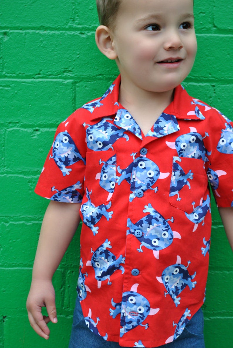 Boy's Hawaiian Shirt Sewing Pattern for Kids 214 Years. Etsy New Zealand
