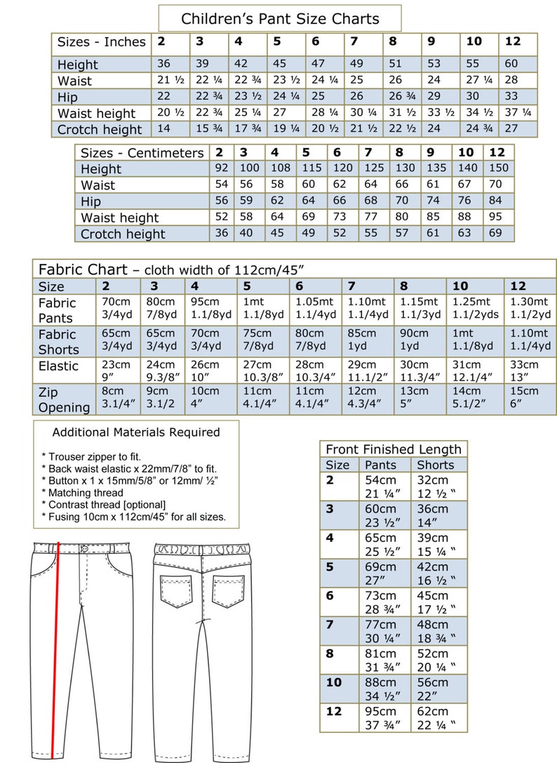 Boys trouser sewing pattern SLIM FIT PANTS boys pdf sewing pattern, boys trouser & shorts pattern sizes 2 to 12 years. image 5