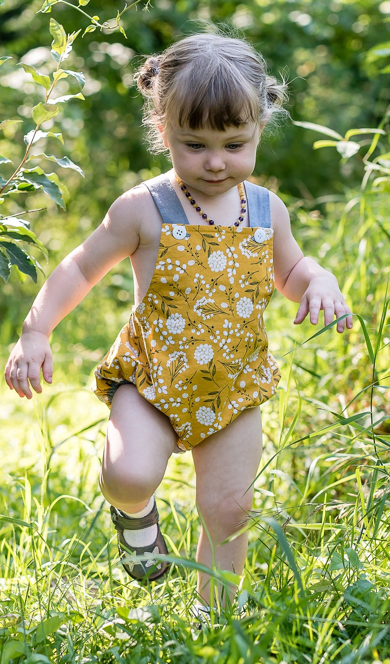 Toddler boy & girl romper pdf sewing pattern, DIMPLES reversible toddler and baby romper/sun suit sizes 3+ months to 3 years