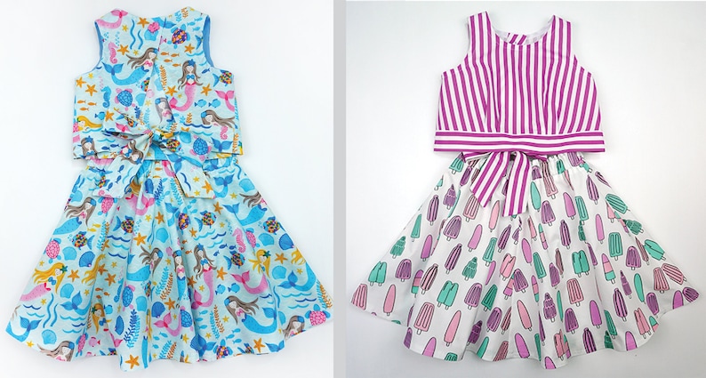 PDF Sewing Pattern for Girls Summer Top, Shorts and Skirt. GELATO Top & Shorts Pattern, Toddler - Girls Sizes 2 - 10 Years