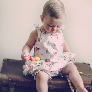 Baby ruffled dress and pants sewing pattern Sunny Dress and Bloomers, baby girl's dress pattern sizes 6mths to 6 years image 2