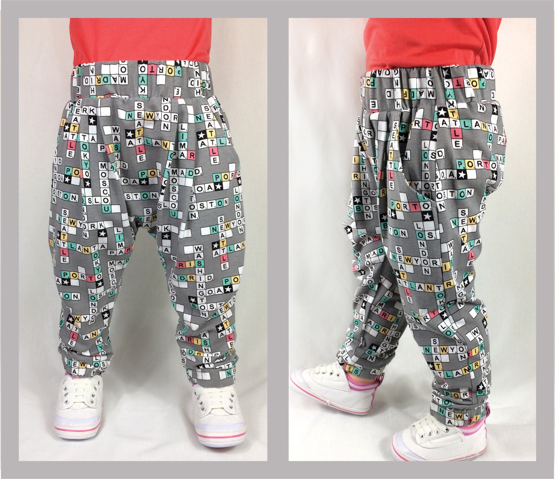 Harem Pants Pdf Sewing Pattern for Babies and Toddlers PANDA Pants