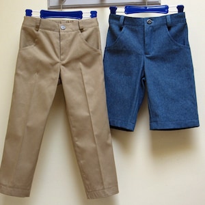 Boys trouser sewing pattern SLIM FIT PANTS boys pdf sewing pattern, boys trouser & shorts pattern sizes 2 to 12 years. image 3
