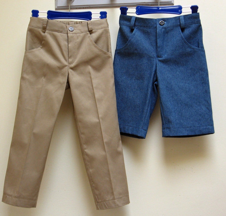 Boys trouser sewing pattern SLIM FIT PANTS boys pdf sewing pattern, boys trouser & shorts pattern sizes 2 to 12 years. image 3