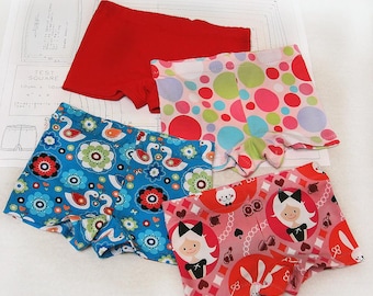 Girls underpants/shorties sewing pattern HOPSCOTCH SHORTIES underpants pattern to fit girls 2 to 14 years, ENGLISH Only!