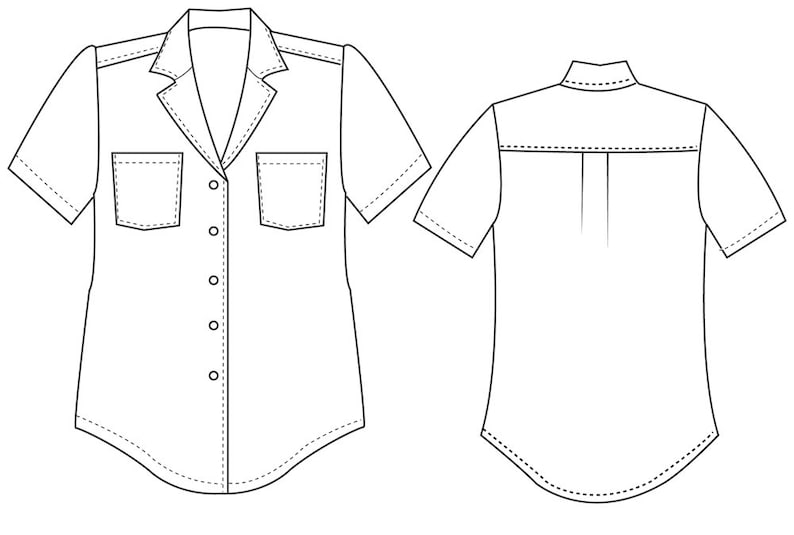 Boy's Hawaiian shirt sewing pattern for kids 2-14 years. THOMAS SHIRT pdf sewing pattern for childrens casual shirt. image 3