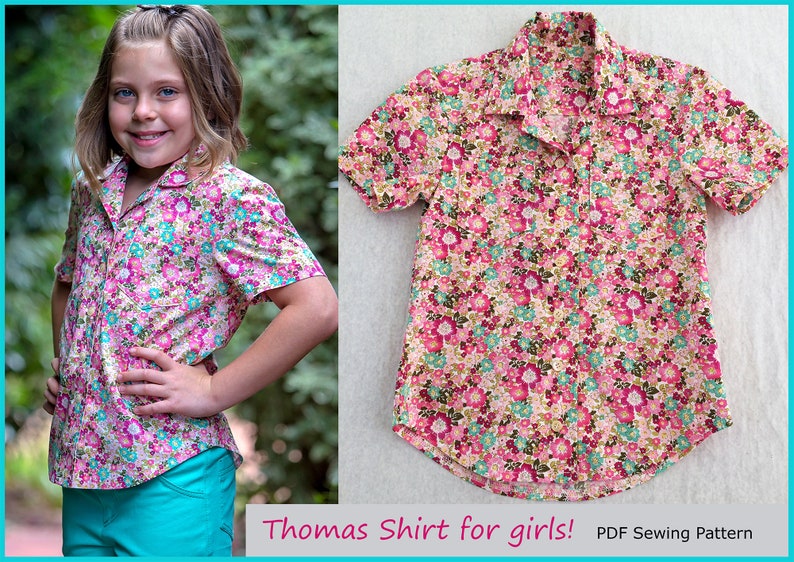 Boy's Hawaiian shirt sewing pattern for kids 2-14 years. THOMAS SHIRT pdf sewing pattern for childrens casual shirt. image 10