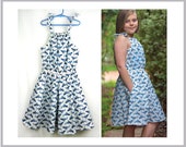 Girls dress, jumpsuit, romper, shorts, top sewing pattern Peachy Dress Playsuit pdf sewing pattern