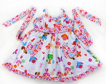 Patrón de costura de vestido de verano en pdf LITTLE CUP CAKE El patrón de vestido para niñas de 1 a 10 años incluye 2 variaciones. ¡Instrucciones en inglés solamente!