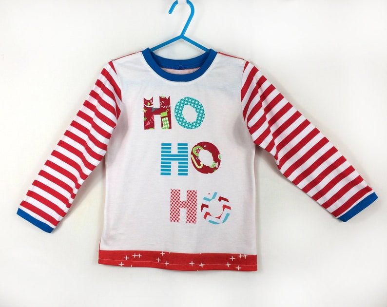 Kids T shirt/ pyjama top/sweatshirt/ pdf sewing pattern with Xmas and Bunny appliques, SLOPPY Top  sizes 9 mths to 12 yrs. ENGLISH ONLY!!