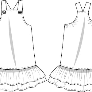 Girls Jumper/sundress Pdf Sewing Pattern, LUCY LOU Kids Sizes 12 Months ...