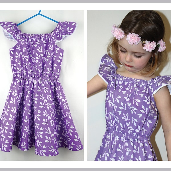 Romper, dress, playsuit, shorts sewing pattern, multiple style options.  Peachy Dress & Playsuit pdf pattern