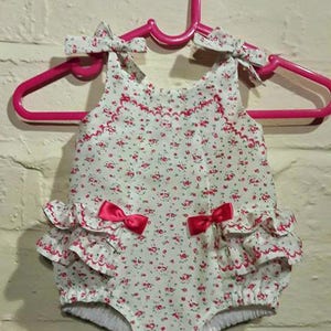 Baby girl's ruffled romper, RoseBud Baby Romper pdf sewing pattern, sizes 3 months to 3 years. image 9