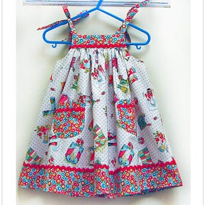 Girl and baby sundress sewing pattern-Daisy Sundress-digital pdf pattern-easy girls dress pattern-sizes 6-9 months to 8 years ENGLISH ONLY