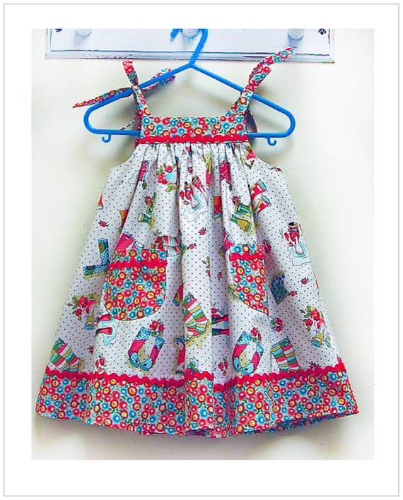 Girl and baby sundress sewing pattern-Daisy Sundress-digital pdf pattern-easy girls dress pattern-sizes 6-9 months to 8 years ENGLISH ONLY