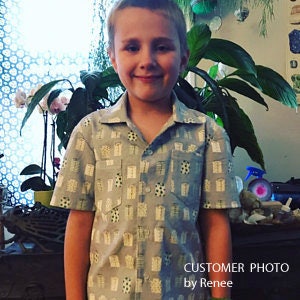 Boy's Hawaiian shirt sewing pattern for kids 2-14 years. THOMAS SHIRT pdf sewing pattern for childrens casual shirt. image 6